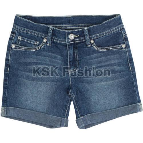 Blue Faded Ladies Denim Shorts