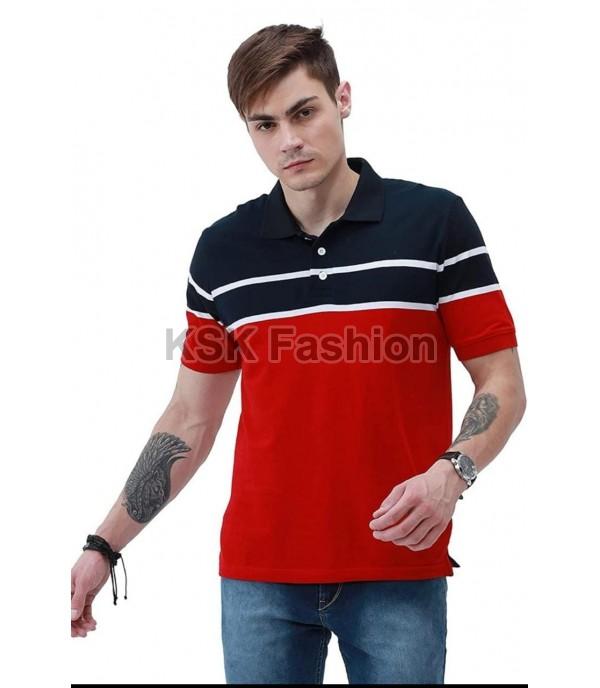 Mens Black and Red Polo T-Shirt, Size : XL