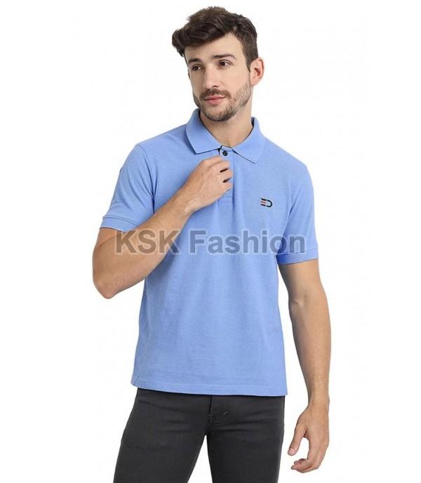Mens Sky Blue Polo T-Shirt, Occasion : Casual Wear