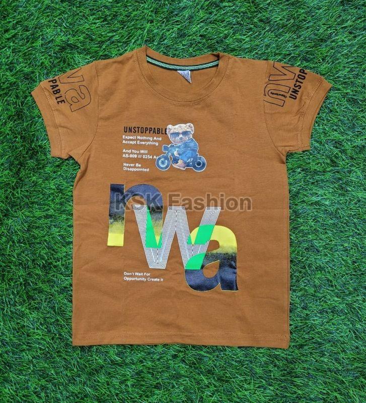 Round Boys Lycra Printed T Shirt