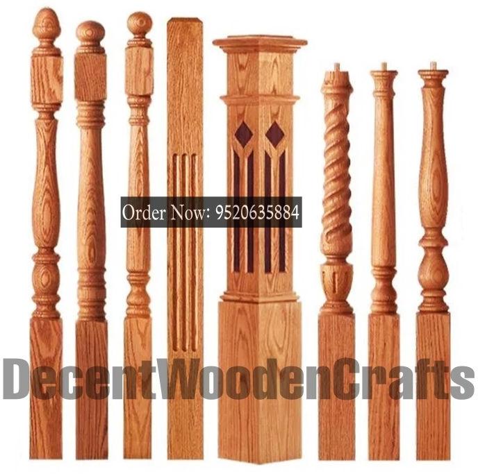 Wooden pillar, for Railing, Feature : Solid, Fine Finished, Durable, Attractive Pattern