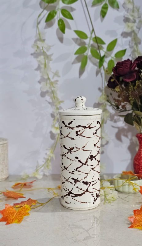 Round 1Kg Brown Textured Ceramic Jar, Feature : Fine Finishing, Leakage Proof, Unique Design