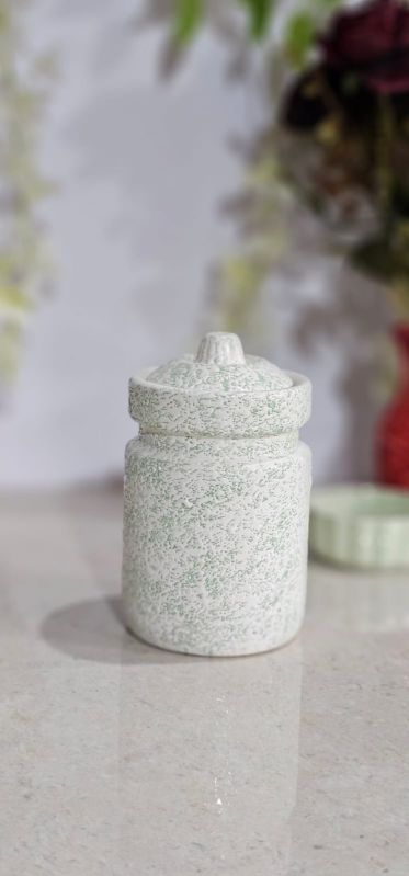 Polished Green Print Ceramic Jar, for Storage, Feature : Fine Finishing, Leakage Proof, Unique Design