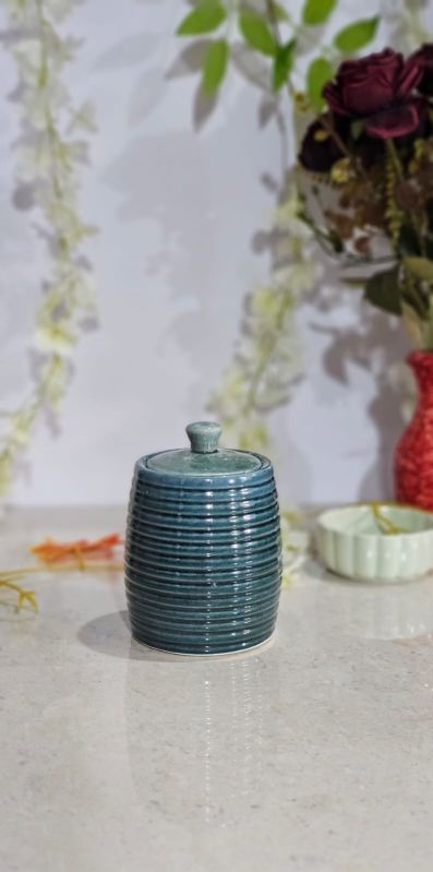 Polished Ring Shaped Ceramic Jar, for Storage, Feature : Fine Finishing, Leakage Proof, Unique Design