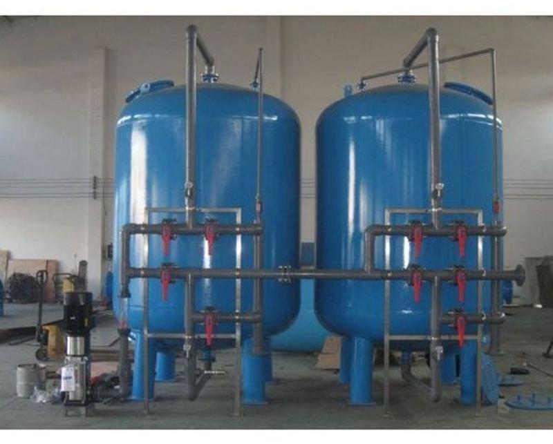 Blue Semi Automatic Mild Steel Activated Carbon Filter, Shape : Cylindrical