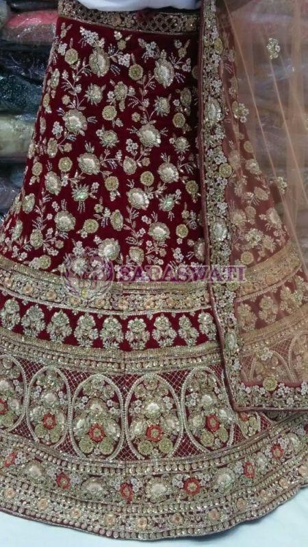 Silk Saraswati Fancy Bridal Lehenga, Size : XXL, XL, M
