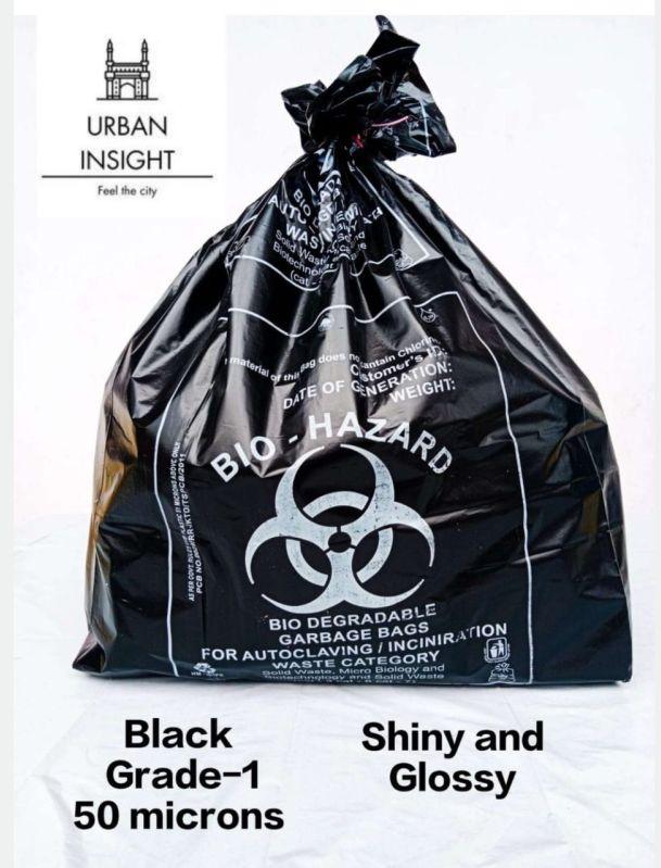 LDPE Biohazard medical garbage bags, for Outdoor Trash, Refuse Collection, Size : 15x15x12, 18x18x14