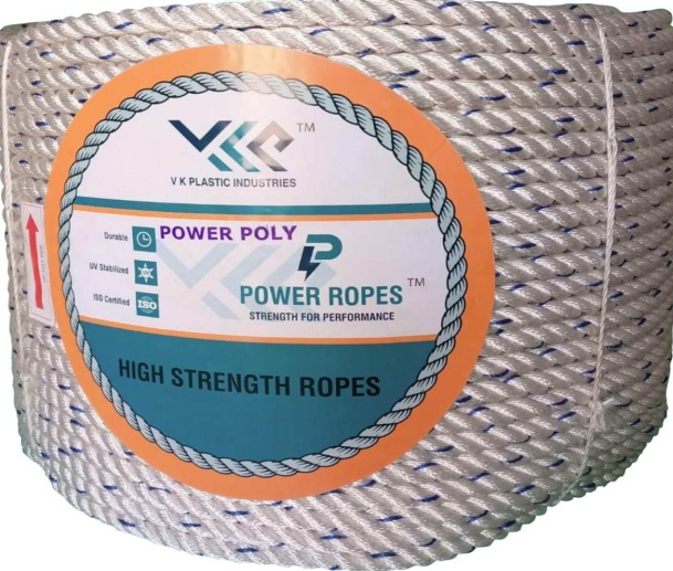 White Polyester Rope, For Safety, Climbing, Adventure, Technics : Machine Made