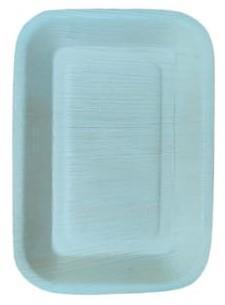 Creamy 7 Inch Rectangular Areca Leaf Plate, for Serving Food