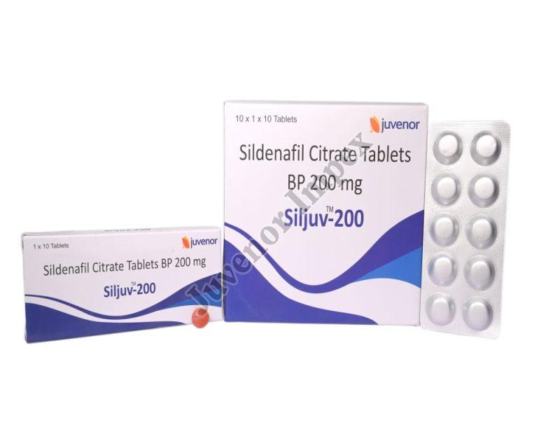 Sijuv-150 Sildenafil Citrate 200mg Tablets, for Home, Hospital, Clinic, Packaging Type : Box