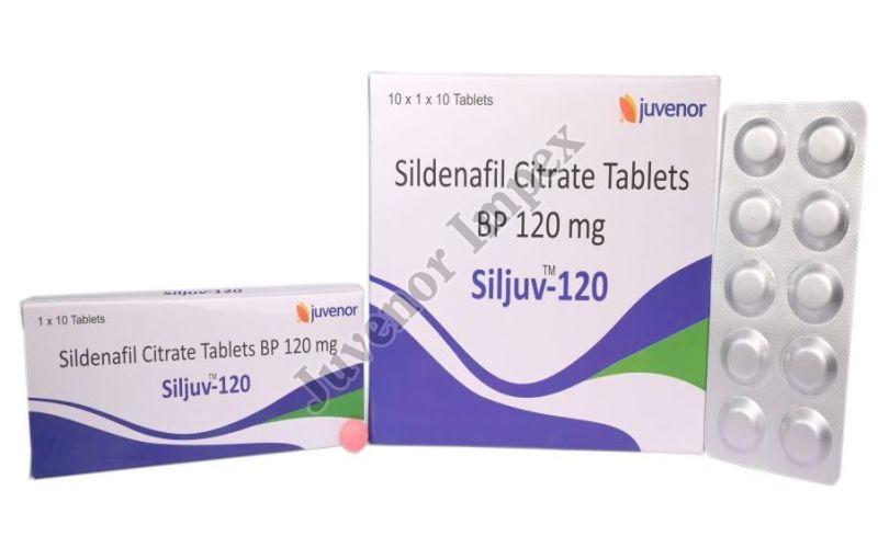 Sildenafil Citrate Bp 120mg Tablets, For Clinic, Hospital, Packaging Type : Box