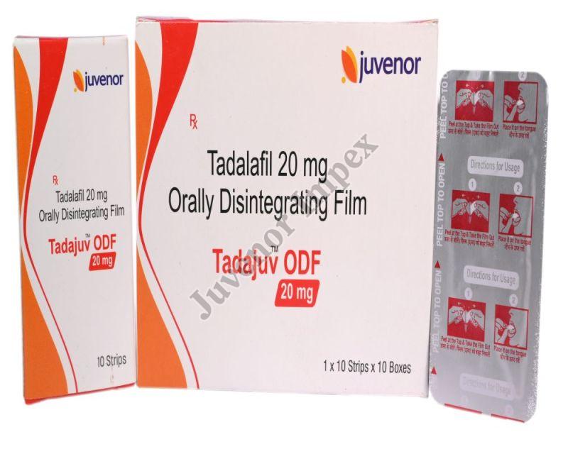 Tadalafil 20mg Orally Disintegrating Film, for Home, Hospital, Clinic, Packaging Type : Box