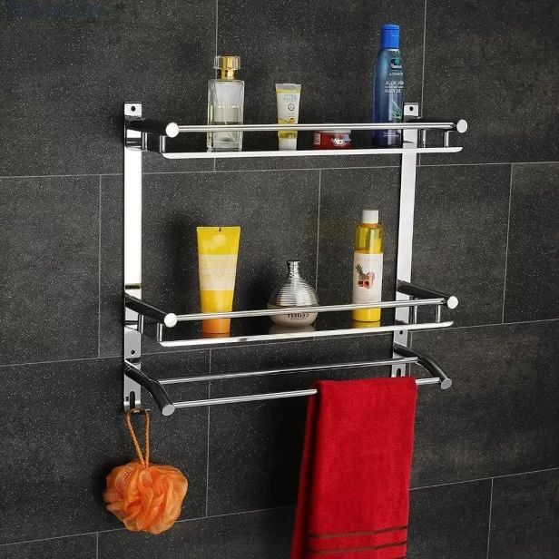 Coated Stainless Steel Bathroom Shelf, Size : Customised