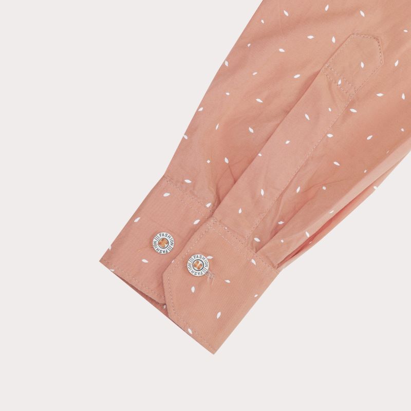 Mens Cotton Peach Dot Print Shirt