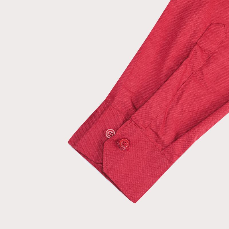 Mens Cotton Red Plain Shirt