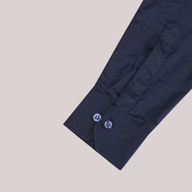 Mens Cotton Navy Blue Plain Shirt