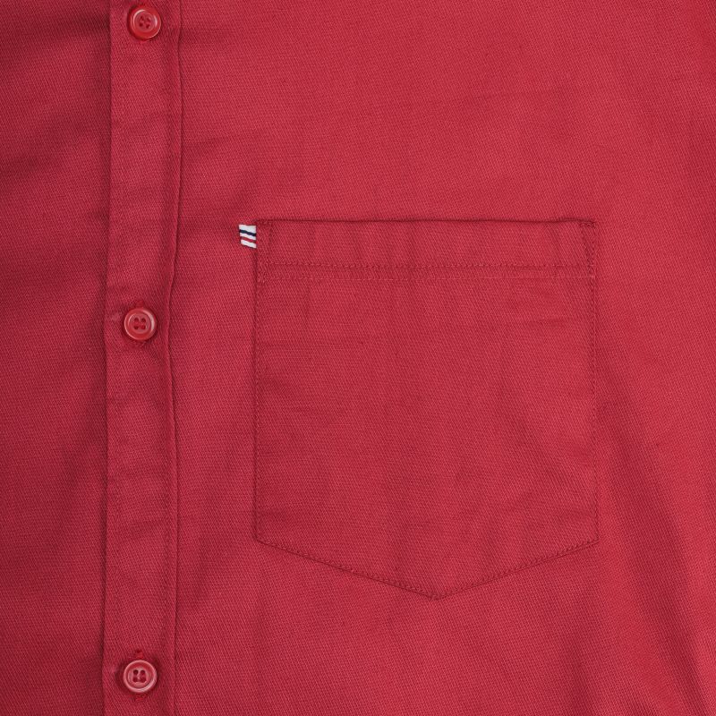 Mens Cotton Red Plain Shirt