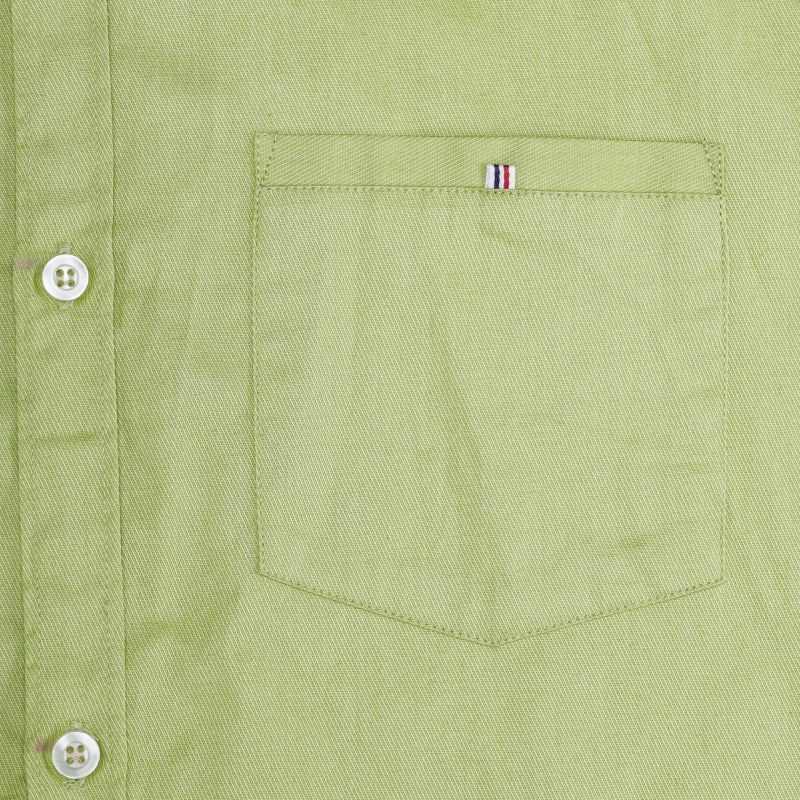 Mens Cotton Green Plain Shirt