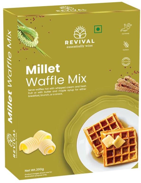 200g REVIVAL Millet Waffle Mix, Packaging Type : Box, Box