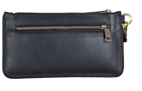 Black Polished Ladies Leather Hand Pouch, for Personal