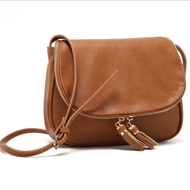 Brown Plain Polished Ladies Leather Side Bag