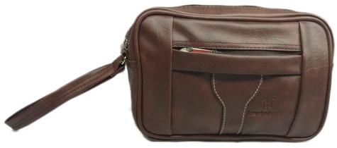 Brown Plain Mens Leather Hand Pouch, for Personal