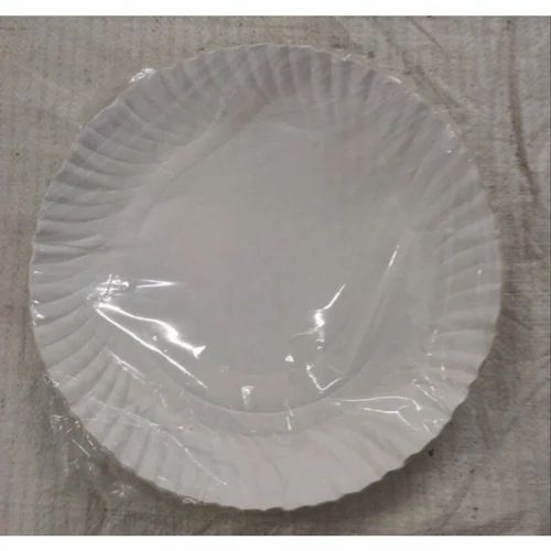 White 12 Inch Disposable Round Paper Plate, for Snacks, Feature : Eco Friendly, Lightweight