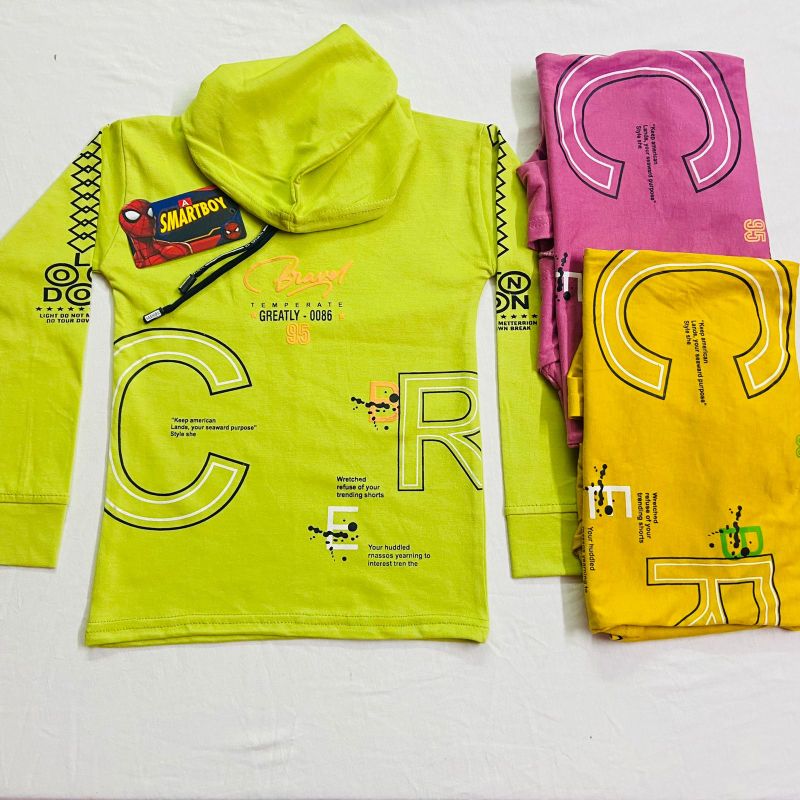 Multicolor Full Sleeves Stitched Kids Boys Top Bottom Set