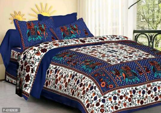 Printed Cotton Bedsheet with Pillow Covers, for Hotel, Home, Feature : Soft, Eco Friendly, Comfortable