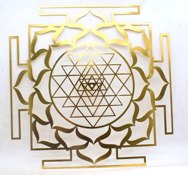 Brass Shri Yantra, for Religious, Packaging Type : Plastic Pouch