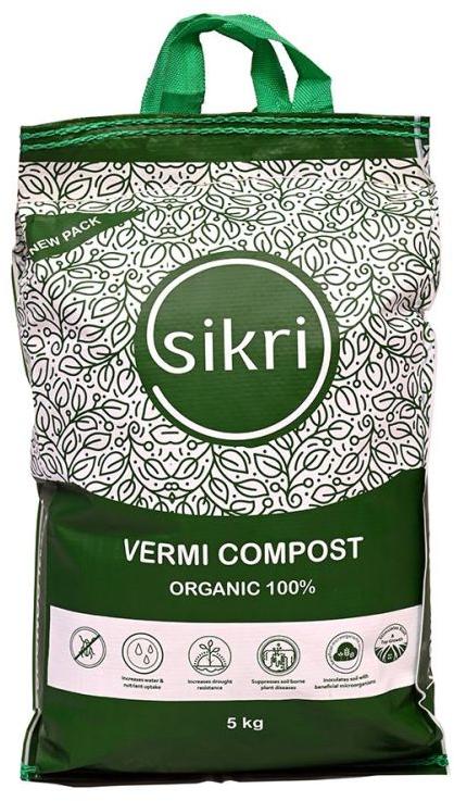 Brown Vermicompost Fertilizer - 5kg, For Agriculture, Packaging Size : 25kg, 50kg