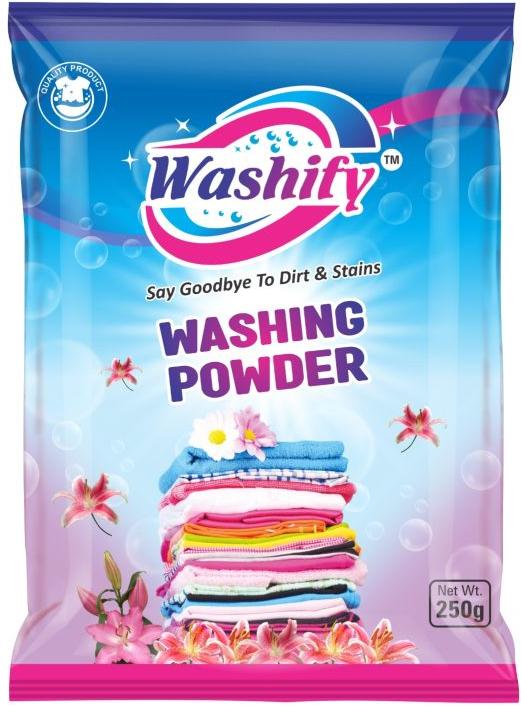WASHIFY detergent powder, Packaging Size : 250gm