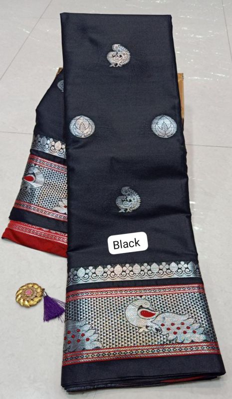Silk cotton Mina mor saree, Speciality : Easy Wash, Dry Cleaning, Anti-Wrinkle