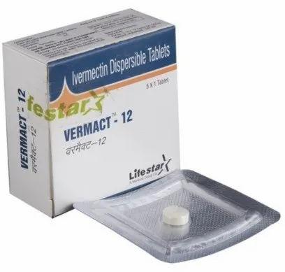 Life Star Vermact 12mg Tablet, Composition : Ivermectin Dispersible