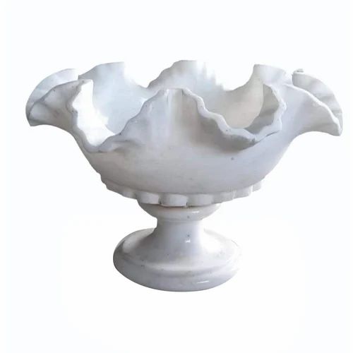 Polished White Marble Pot