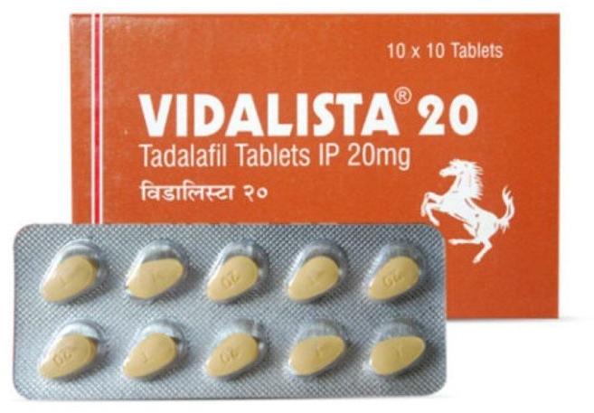 Vidalista 20 mg Tablet, Packaging Type : Box