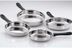 Stainless steel fry pans