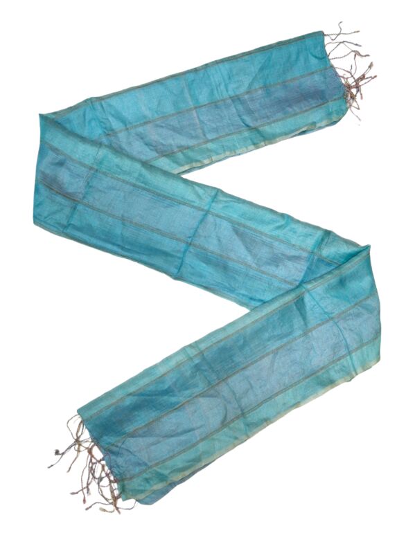 100% Silk Bhagalpuri Blue with lines Scarves