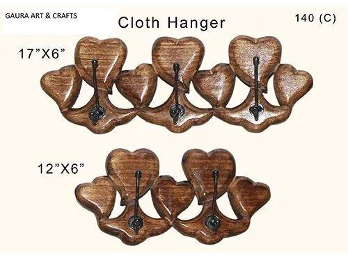 Painted Wooden Cloth Hanger, Color : Brown
