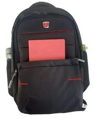 Verban Plain polyster Backpack Bag, Color : Black