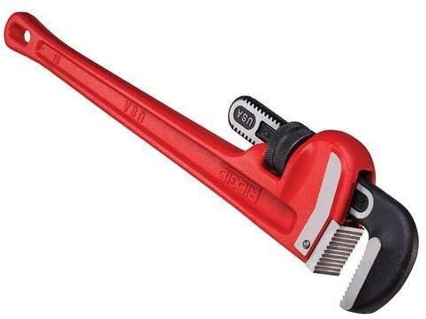 SS Heavy Duty Pipe Wrench, Color : Red, Black