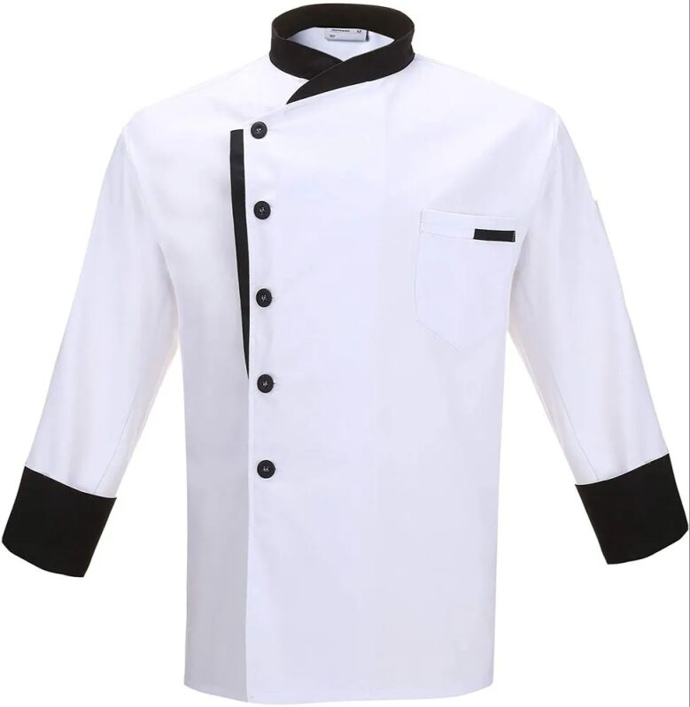 White/ Black Chef Shirt, Gender : Unisex