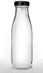 Glass Milk bottle, Color : Transparent