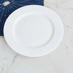 Round Matte Ceramic White Serving Plate, for Home, Hotel, Size : 8 inch