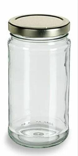Clear Silver Round Copper Salsa Glass Jar, for Used to store Candy Pickle., Capacity : 1000 ml