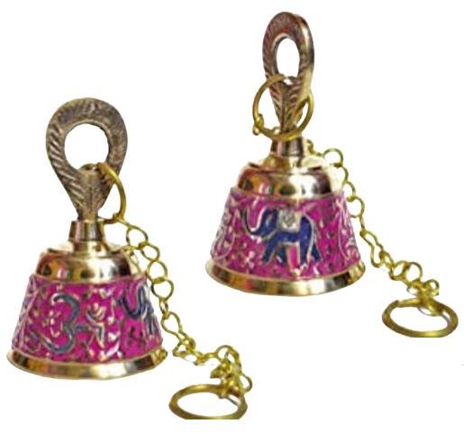 Otto International Polished Brass Pooja Hanging Bells, for Gifting, Home, Temple, Style : Antique
