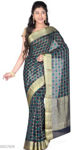 Navy Blue Mysore Georgette Saree