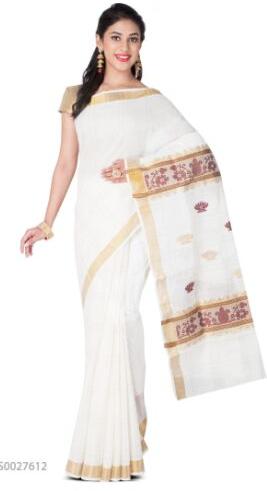 Off White Cotton Saree