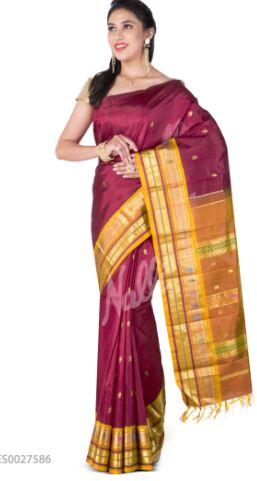 Wedding Maroon Kanchipuram Silk Saree