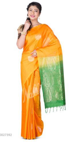 Yellow Dual Tone Coimbatore Silk Saree